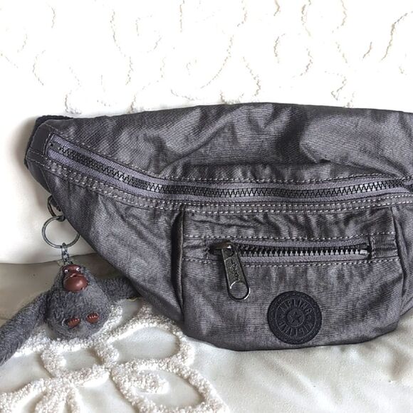 Kipling Fundy PM Waist Bag/Crossbody/Travel - Metallic Graphite Unisex - Picture 3 of 13